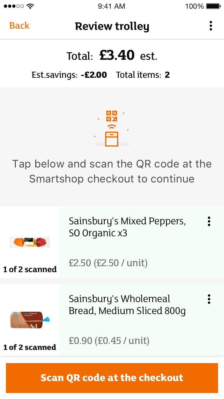 Sainsbury’s SmartShop - Scan QR code