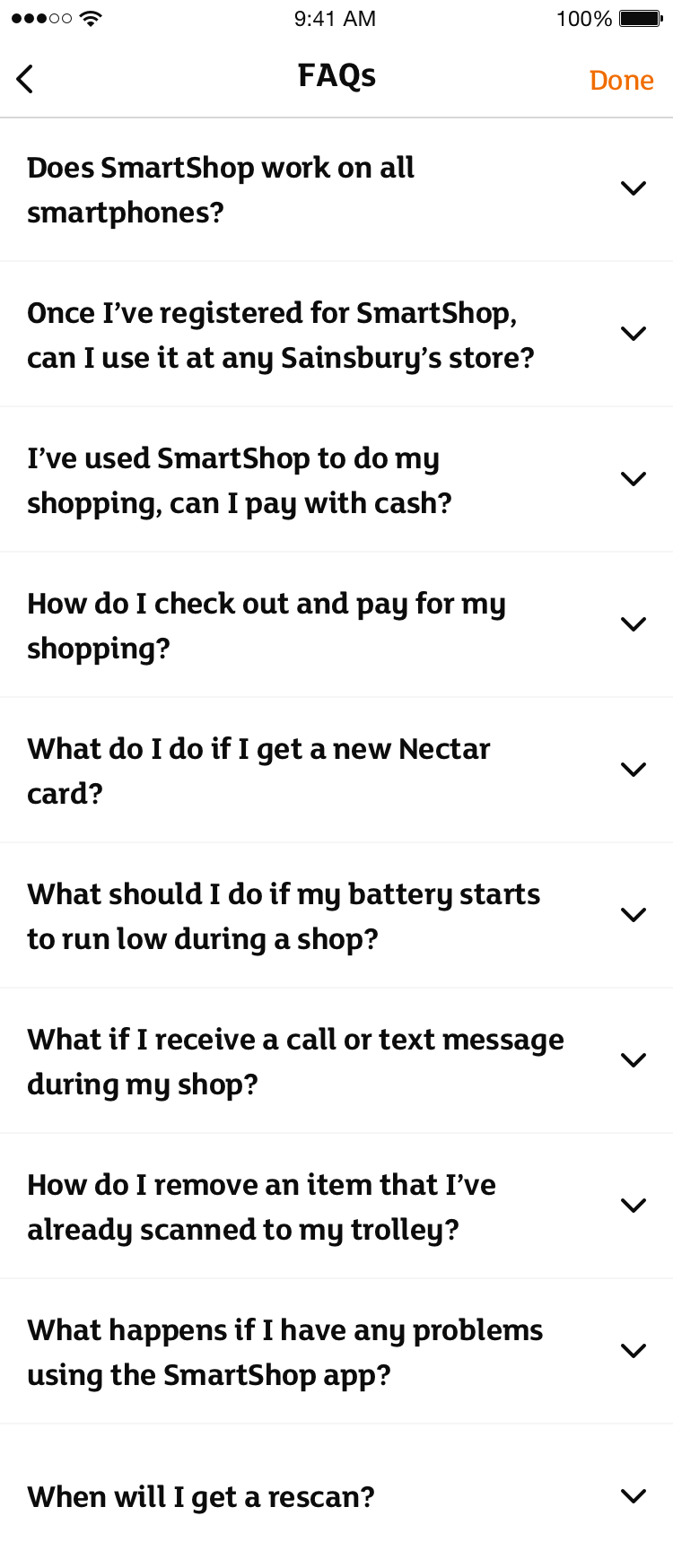 Sainsbury’s SmartShop - FAQs