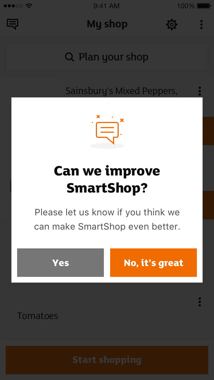 Sainsbury’s SmartShop - Feedback