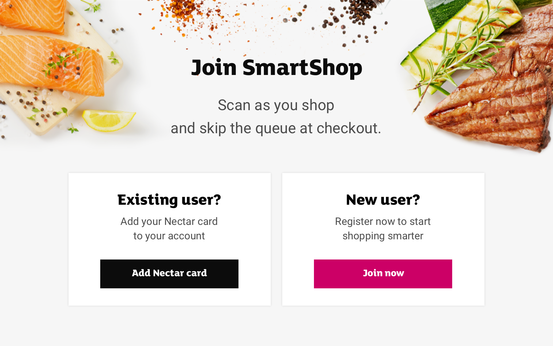 Sainsbury’s SmartShop - Instore handset - Sign in